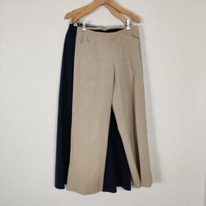 Old Navy Women's High Rise Wide Leg Jeans 2 Pcs Size S Navy Beige Cotton Viscose